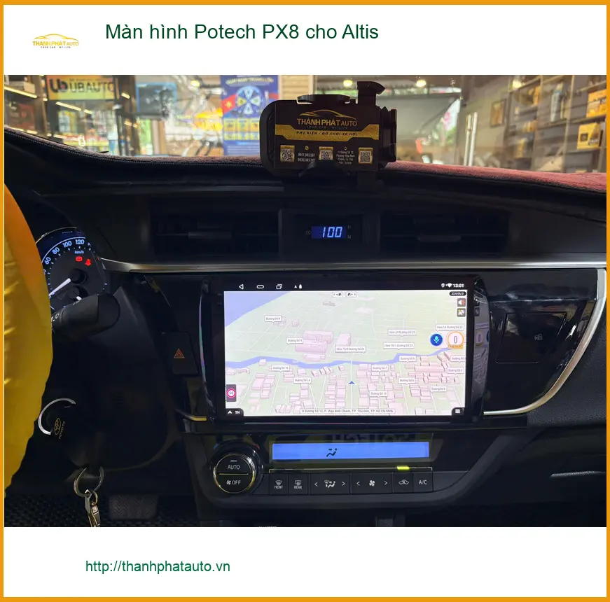 Chú Hưng lắp màn hình Potech PX8 cho Altis tại Quận 9 để dễ dàng dẫn đường và giải trí ảnh thực tế 2