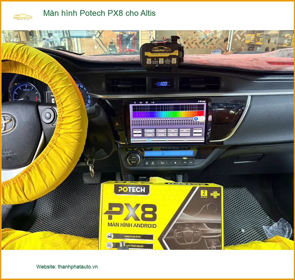 Chú Hưng lắp màn hình Potech PX8 cho Altis tại Quận 9 để dễ dàng dẫn đường và giải trí ảnh thực tế 3