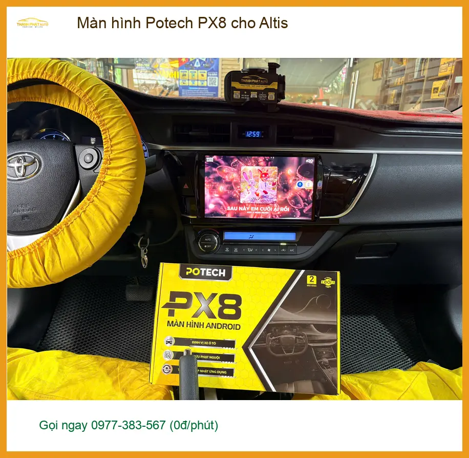 Anh Hưng nâng cấp màn hình Potech PX8 cho Altis tại Quận 2 để có trải nghiệm lái tốt hơn