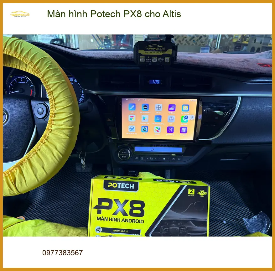 Anh Hưng nâng cấp màn hình Potech PX8 cho Altis tại Quận 2 để có trải nghiệm lái tốt hơn ảnh thực tế 2
