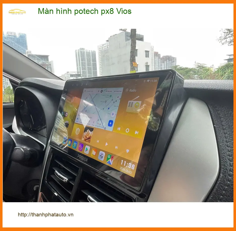 Chú Lân lắp Màn hình Potech PX8 cho Vios tại Quận Bình Thạnh để dễ dàng dẫn đường ảnh thực tế 2