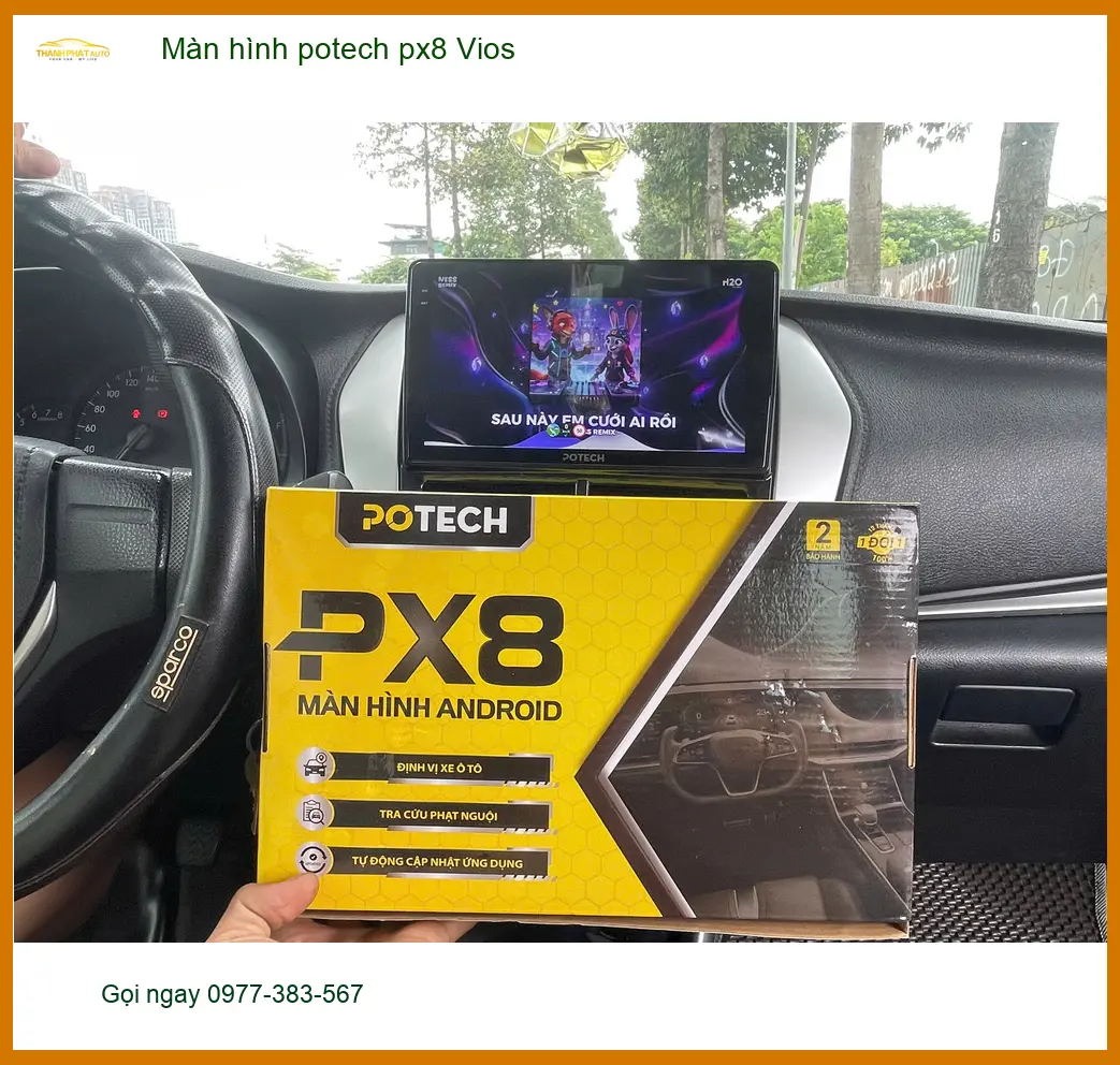 Chú Lân lắp Màn hình Potech PX8 cho Vios tại Quận Bình Thạnh để dễ dàng dẫn đường ảnh thực tế 3