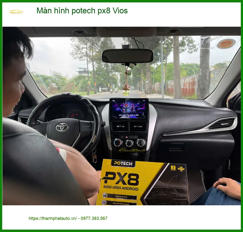 Anh Khang nâng cấp màn hình Potech PX8 cho Toyota Vios tại Quận 9 để xem bản đồ và giải trí