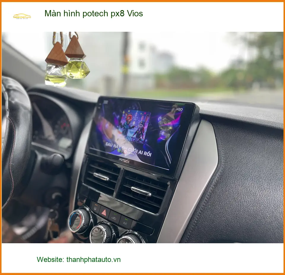 Chú Ba nâng cấp màn hình Potech PX8 cho Vios tại Quận 7 vì màn zin đã lỗi thời ảnh thực tế 2