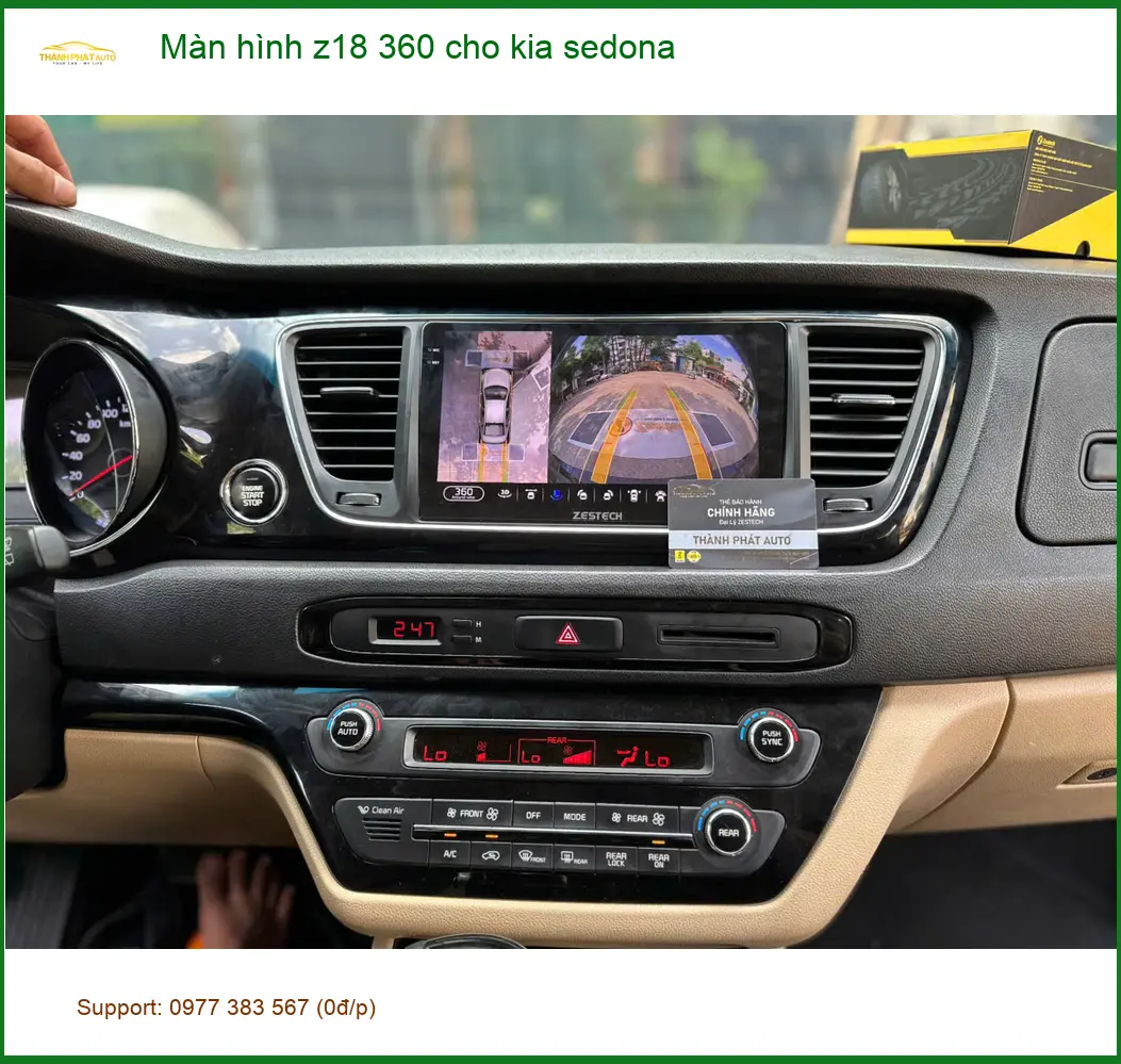 Chị Thúy lắp màn hình Z18 360 cho Kia Sedona tại Quận 2 chính hãng ảnh thực tế 4