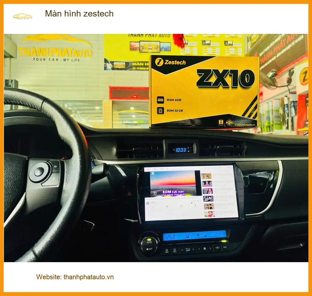 Anh Minh lắp màn hình Zestech Hyundai Santa Fe tại Bình Chánh ảnh thực tế 2