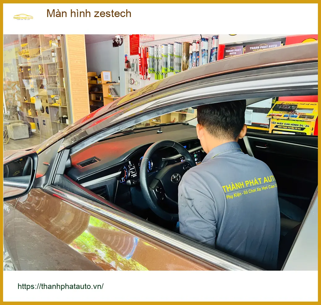 Anh Minh lắp màn hình Zestech Hyundai Santa Fe tại Bình Chánh ảnh thực tế 4