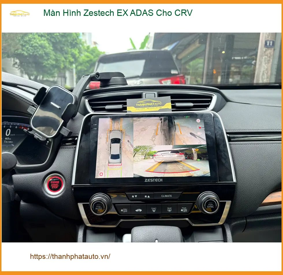 Anh Khải lắp Màn Hình Zestech EX ADAS Cho CRV tại Quận 7 vì màn zin thiếu tính năng