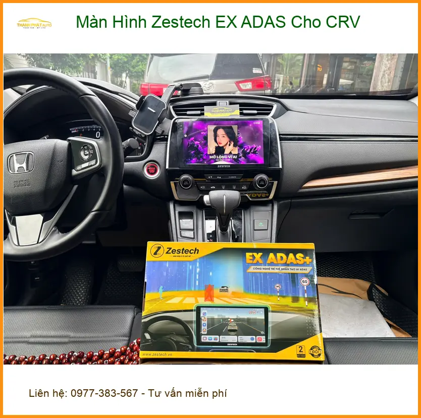 Anh Khải lắp Màn Hình Zestech EX ADAS Cho CRV tại Quận 7 vì màn zin thiếu tính năng ảnh thực tế 3