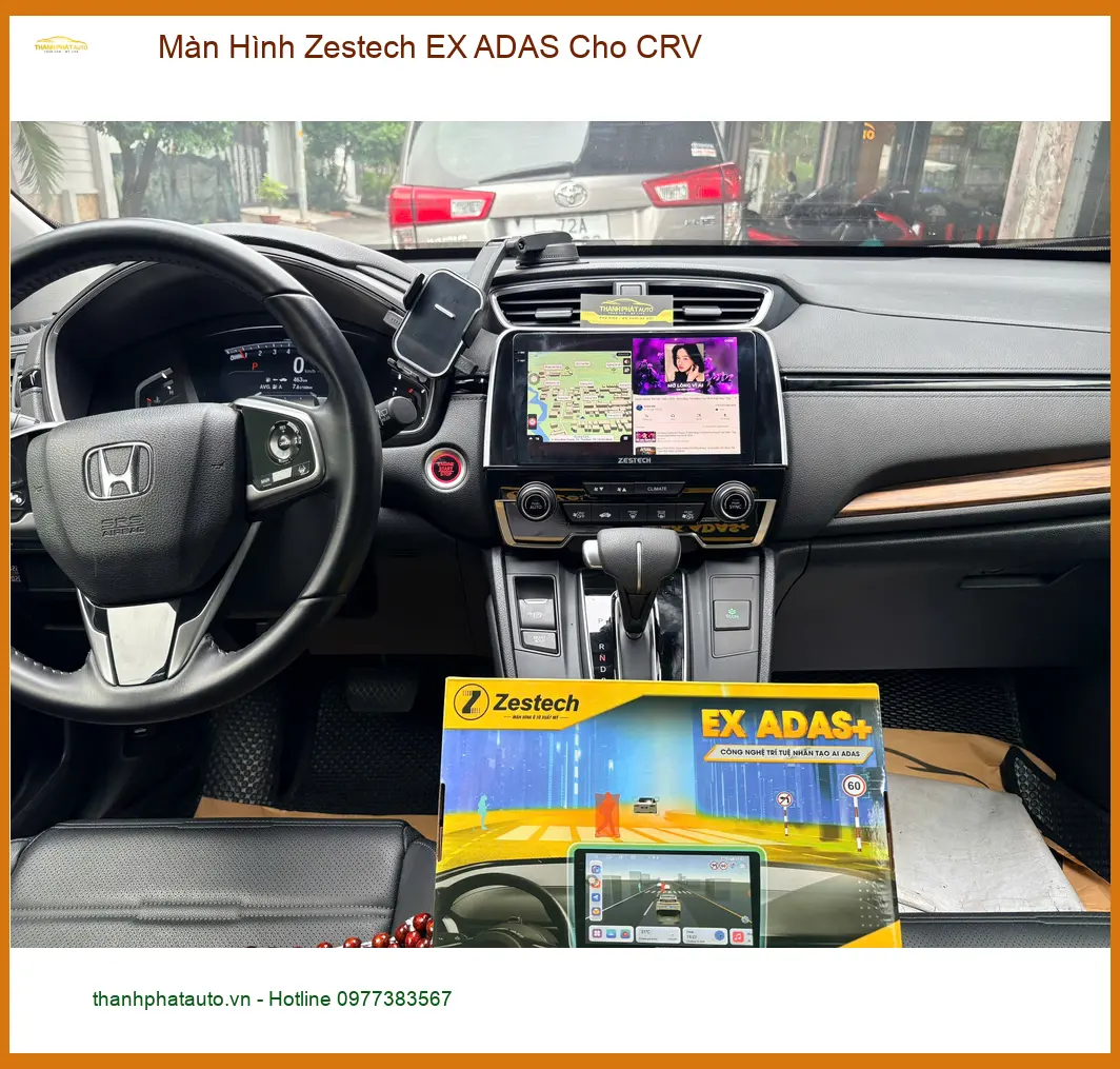 Anh Tấn lắp Màn Hình Zestech EX ADAS cho CRV tại Quận 8