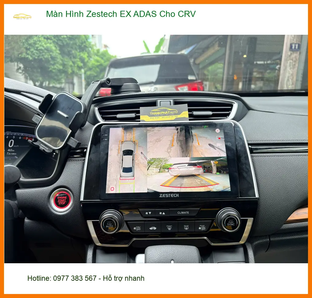 Chú Quang lắp Màn Hình Zestech EX ADAS cho CRV tại Bình Chánh vì muốn lái xe an toàn hơn ảnh thực tế 4