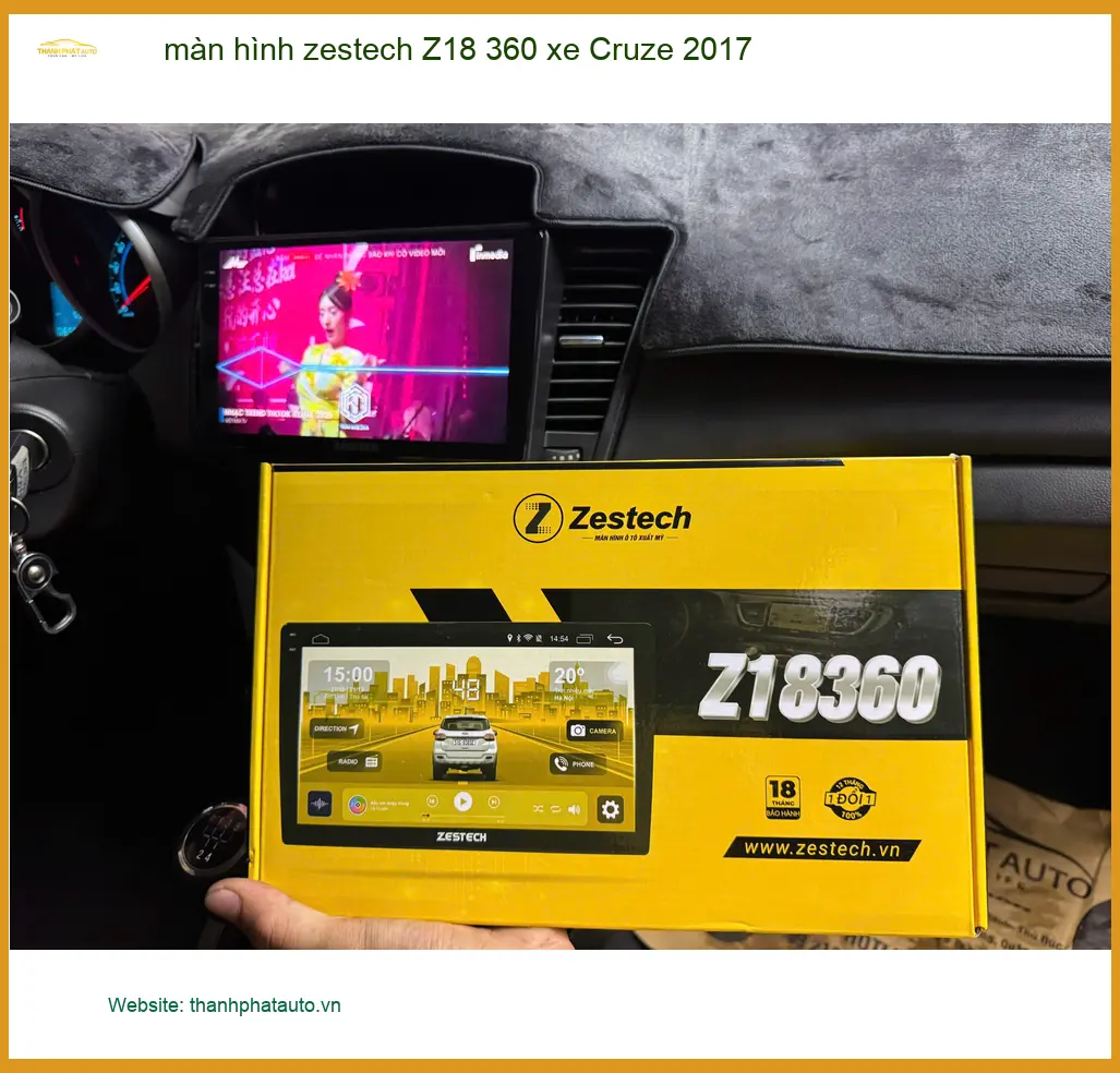Anh Kiên lắp màn hình Zestech Z18 360 cho Cruze 2017 tại Quận 5 để quan sát tốt hơn ảnh thực tế 2