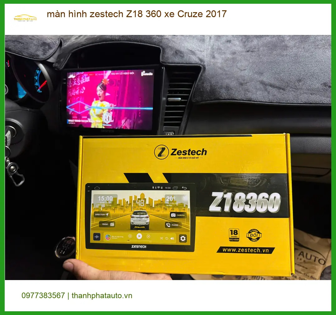 Chị Thảo lắp màn hình Zestech Z18 360 xe Cruze 2017 Quận Tân Bình dễ đỗ xe ảnh thực tế 2