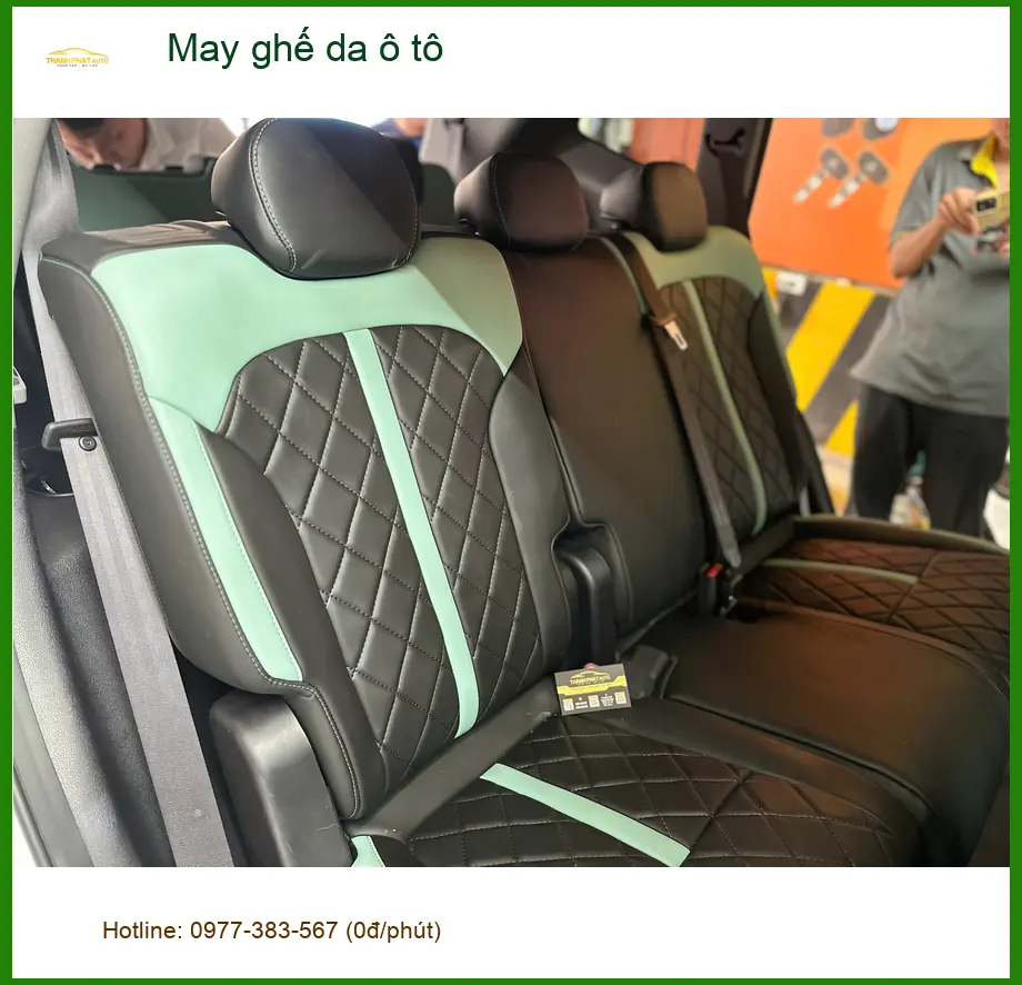 Cô Lan Anh may ghế da ô tô Honda CRV tại Quận 3, nội thất sang trọng hơn