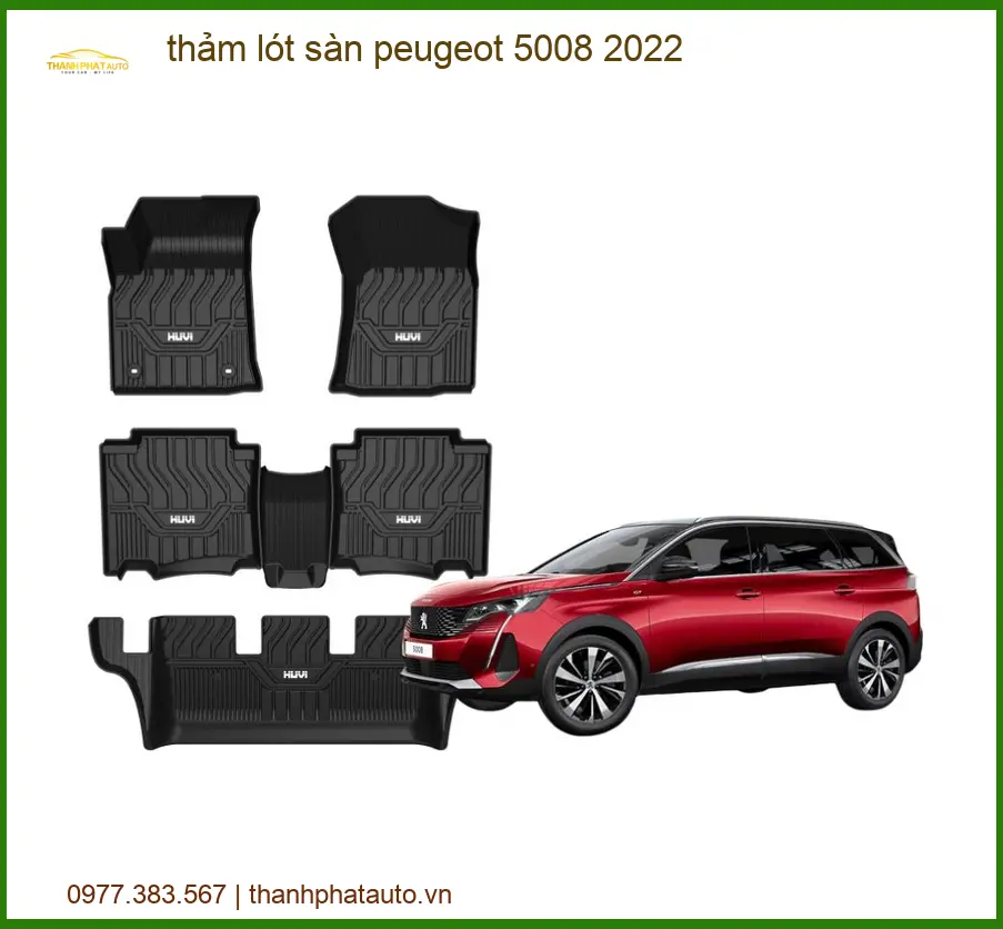 Thảm Lót Sàn Cao Cấp Peugeot 5008 2022 - Trung Tâm Lắp Đặt Chính Hãng TPHCM