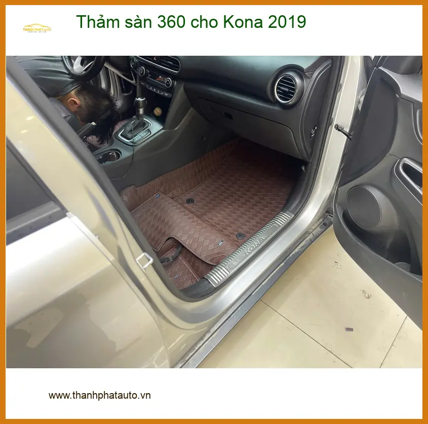 Anh Bảo lắp thảm sàn 360 cho Kona 2019 tại Quận Tân Phú để nội thất sạch sẽ ảnh thực tế 3