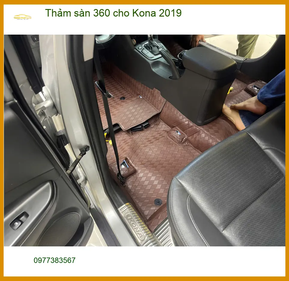 Bác Hải lắp Thảm sàn 360 cho Kona 2019 tại Củ Chi vì thảm cũ đã mòn rách ảnh thực tế 5