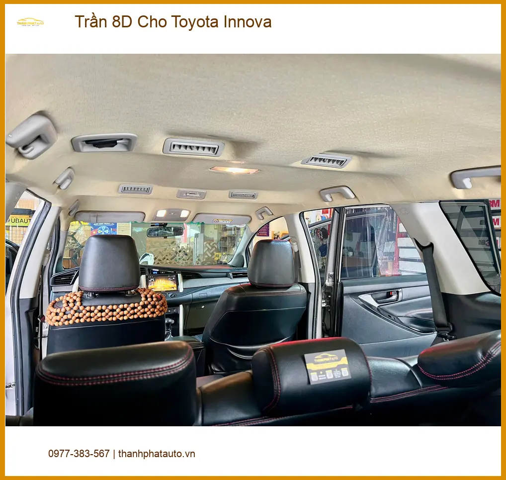 Anh Khải bọc Trần 8D cho Toyota Innova Quận 4 muốn nội thất sang trọng hơn