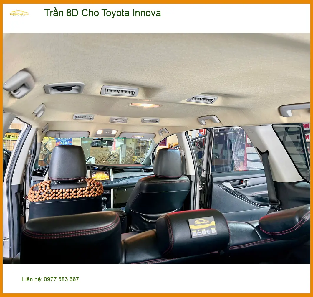 Chú Tùng độ Trần 8D cho Toyota Innova tại Củ Chi để nội thất xe sang hơn ảnh thực tế 2