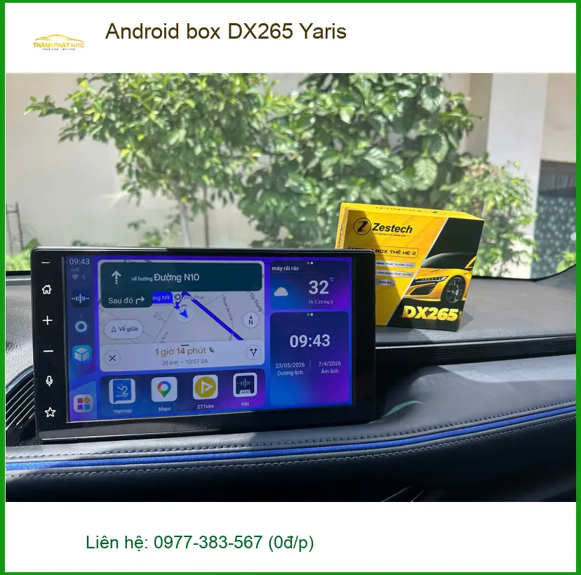 Chú Bình lắp Android box DX265 cho Yaris ở Quận 4 để vợ con xem phim khi đi đường xa ảnh thực tế 4