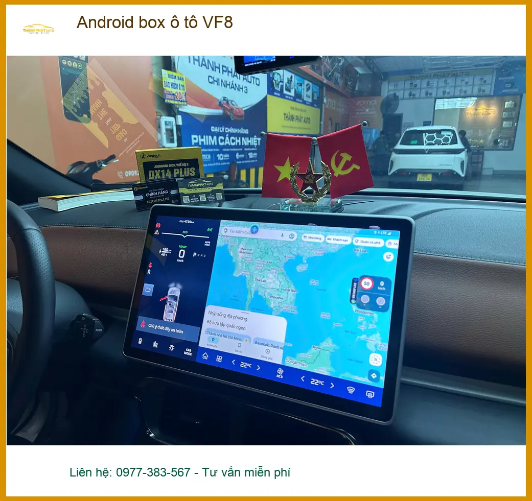 Anh Quang lắp Android box ô tô VF8 tại Quận 10 để giải trí trên đường đi làm ảnh thực tế 4