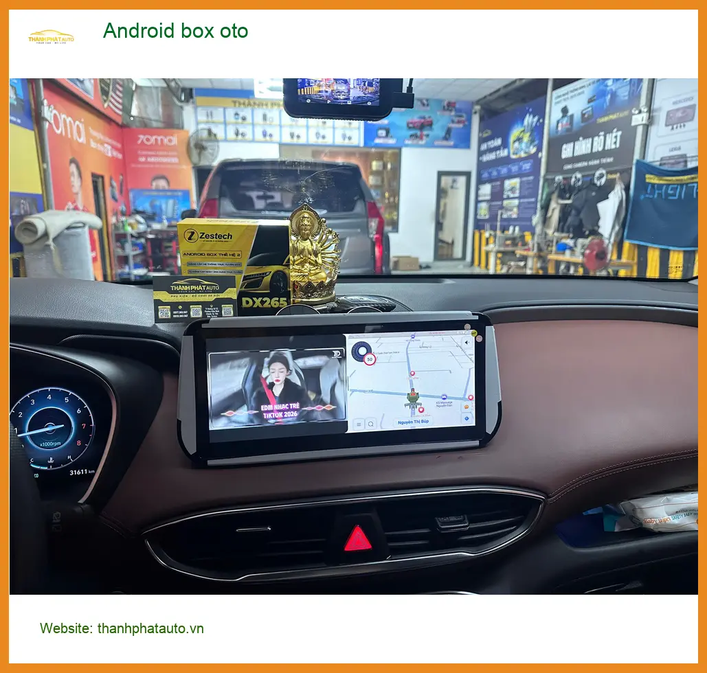 Chị Thùy lắp Android Box ô tô cho Hyundai Creta tại Quận 8 tiện giải trí ảnh thực tế 2