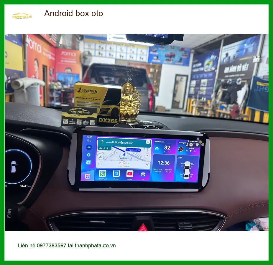 Chị Thùy lắp Android Box ô tô cho Hyundai Creta tại Quận 8 tiện giải trí ảnh thực tế 3