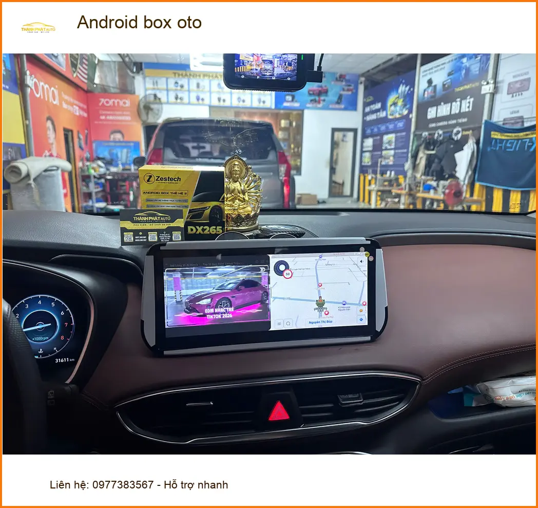 Chị Thùy lắp Android Box ô tô cho Hyundai Creta tại Quận 8 tiện giải trí ảnh thực tế 4