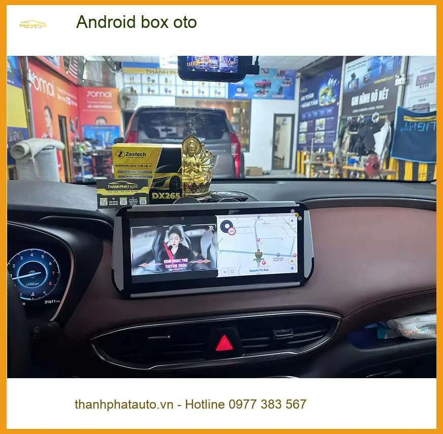 Chị Cẩm Tú lắp Android box oto cho Kia K3 tại Nhà Bè để xem bản đồ, giải trí ảnh thực tế 4