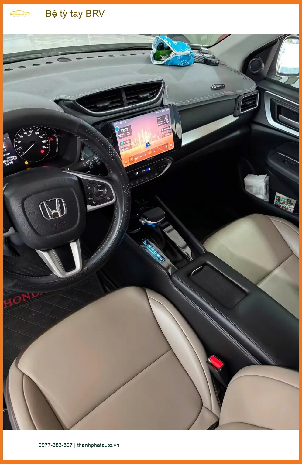 Anh Trường lắp bệ tỳ tay Honda BRV tại Quận Bình Tân để hành trình dài không còn mỏi tay ảnh thực tế 3