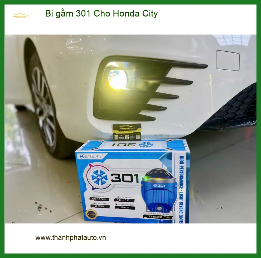 Chị Thảo lắp bi gầm 301 cho Honda City Quận 8 để lái xe an toàn hơn buổi tối ảnh thực tế 3