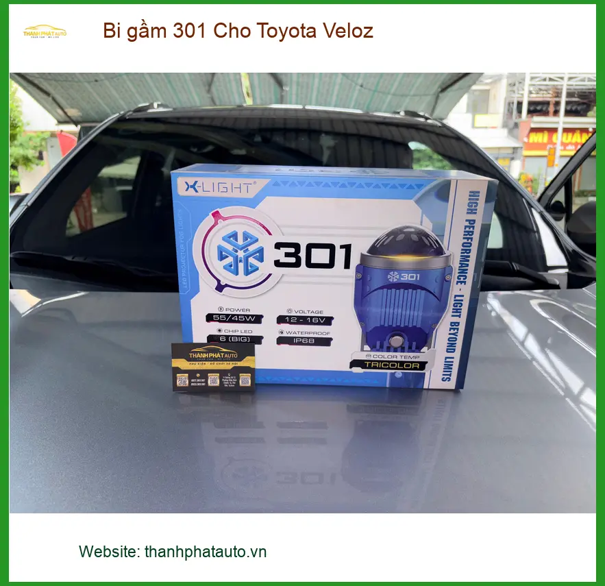 Anh Tùng độ Bi gầm 301 cho Toyota Veloz tại Gò Vấp vì đèn zin yếu khi đi đêm ảnh thực tế 3