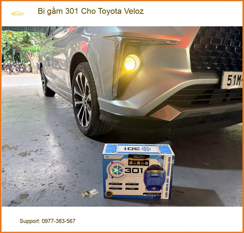 Chú Long lắp bi gầm 301 cho Toyota Veloz tại Quận 9 vì đèn zin yếu khi đi đường xa