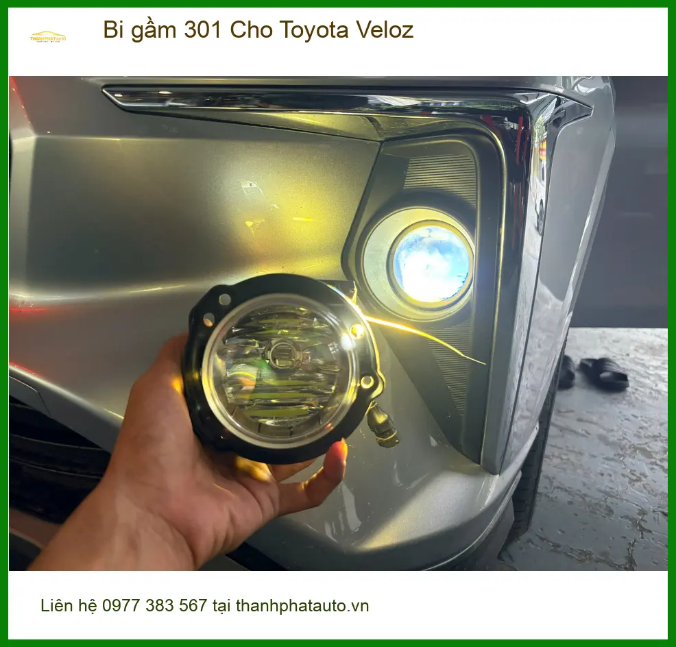 Chú Long lắp bi gầm 301 cho Toyota Veloz tại Quận 9 vì đèn zin yếu khi đi đường xa ảnh thực tế 3