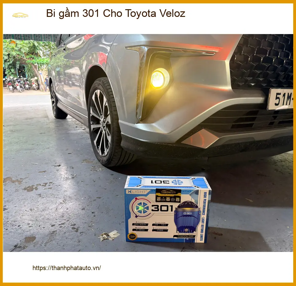 Chị Thanh Trúc lắp Bi gầm 301 cho Toyota Veloz Quận 6 để cải thiện tầm nhìn ban đêm ảnh thực tế 3