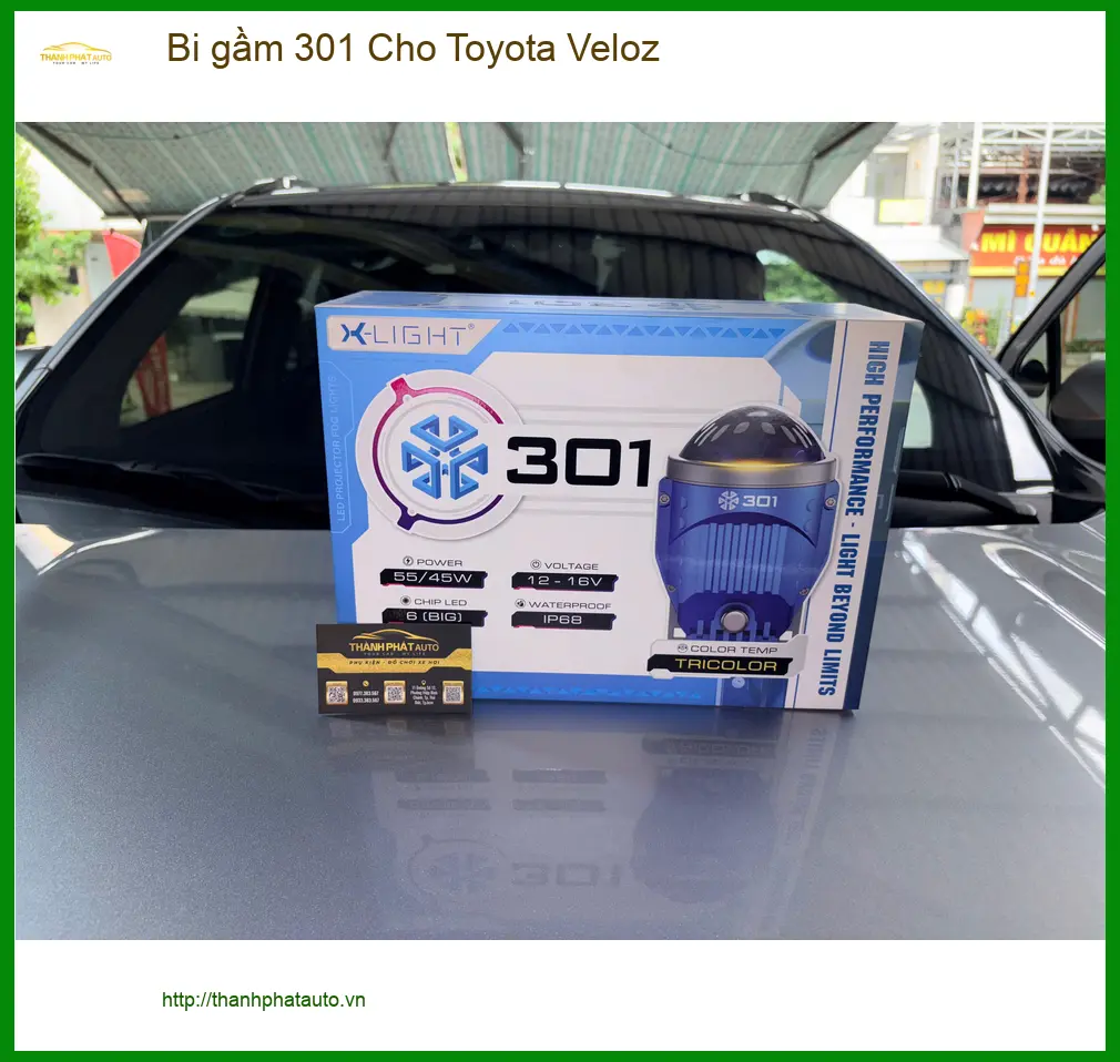 Chú Lâm lắp bi gầm 301 cho Toyota Veloz tại Quận 3 vì đèn zin không đủ sáng khi trời mưa ảnh thực tế 4