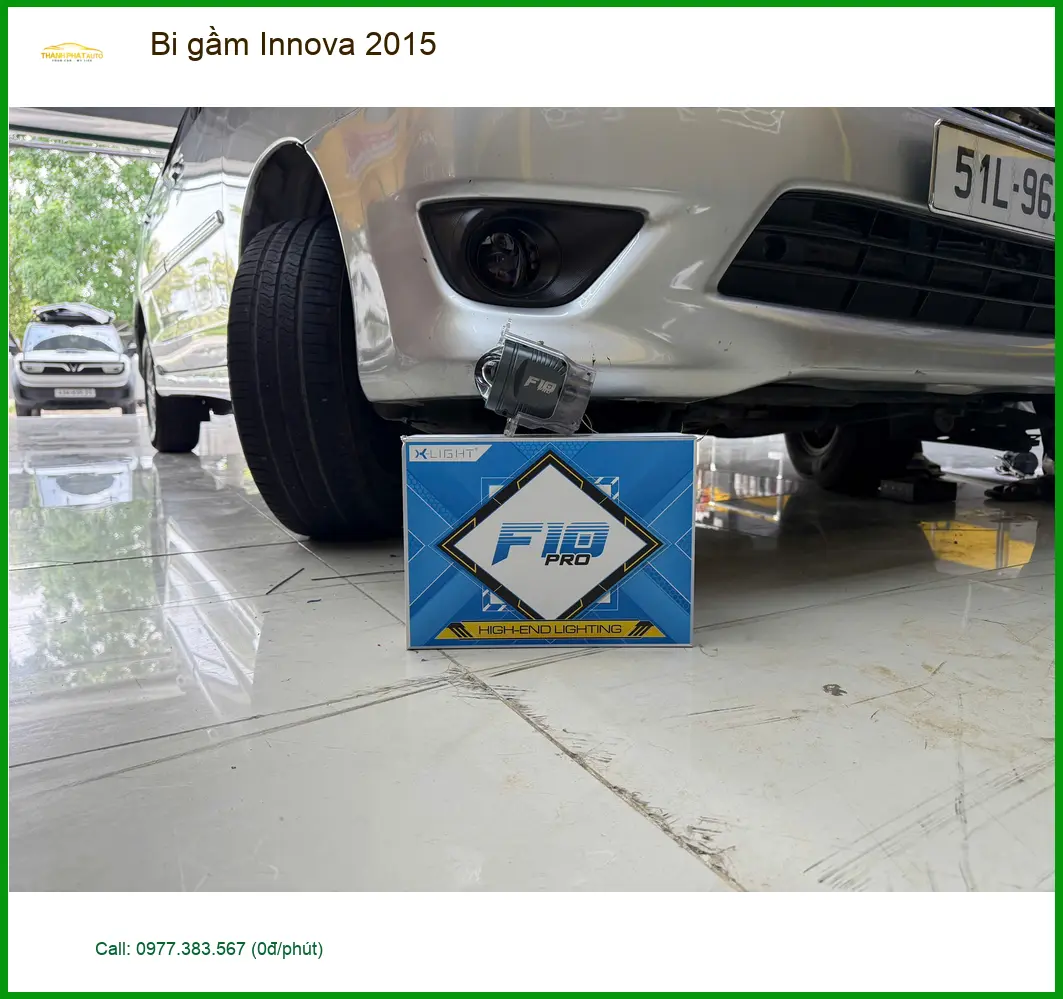 Bác Hùng độ bi gầm Innova 2015 ở Quận Bình Thạnh để đi đêm an toàn ảnh thực tế 2