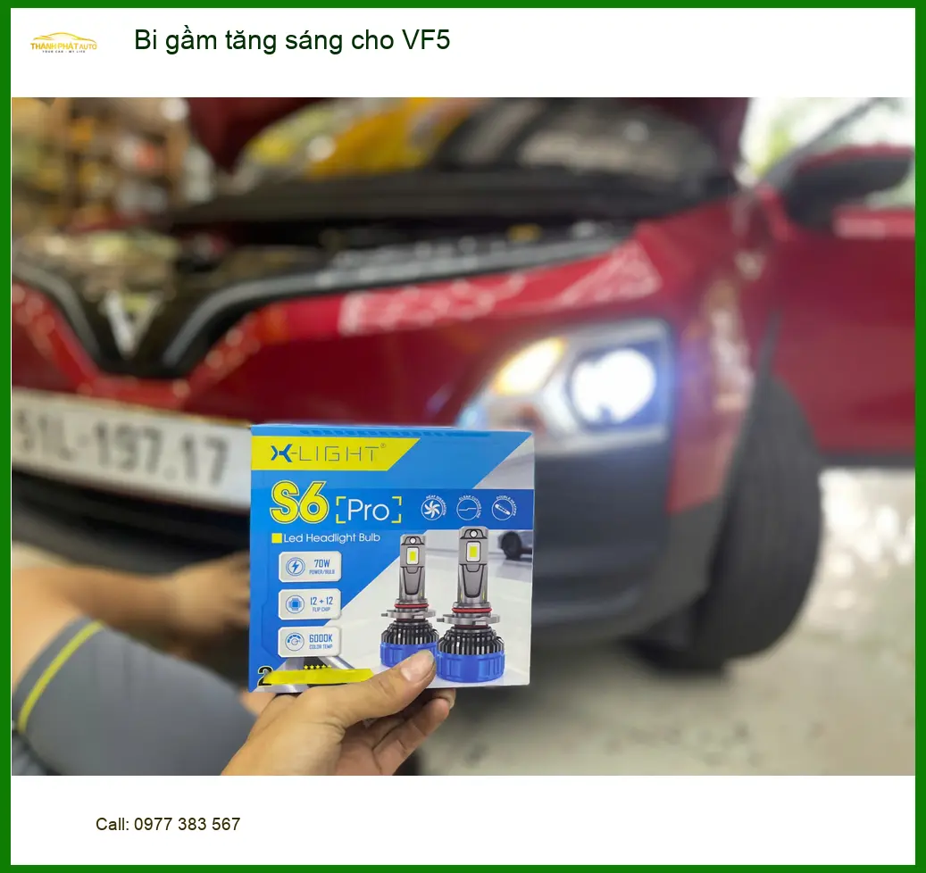 Anh Khải lắp bi gầm tăng sáng VinFast VF5 ở Quận Tân Phú