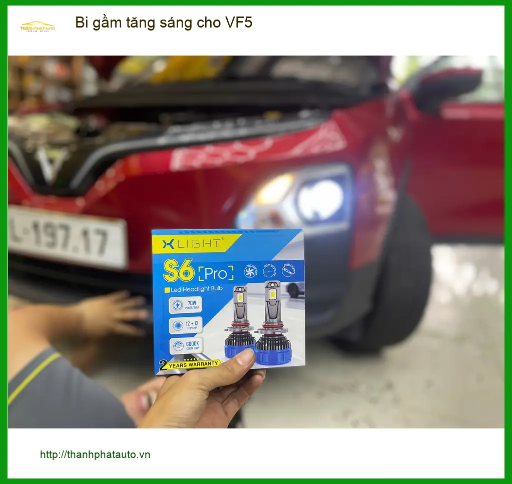 Anh Lâm độ bi gầm tăng sáng cho VinFast VF5 tại Hóc Môn vì đèn zin quá yếu ảnh thực tế 3