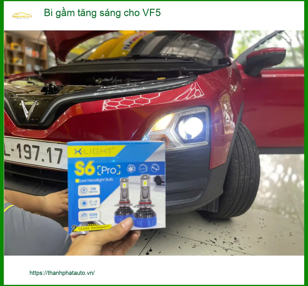 Anh Lâm độ bi gầm tăng sáng cho VinFast VF5 tại Hóc Môn vì đèn zin quá yếu ảnh thực tế 4