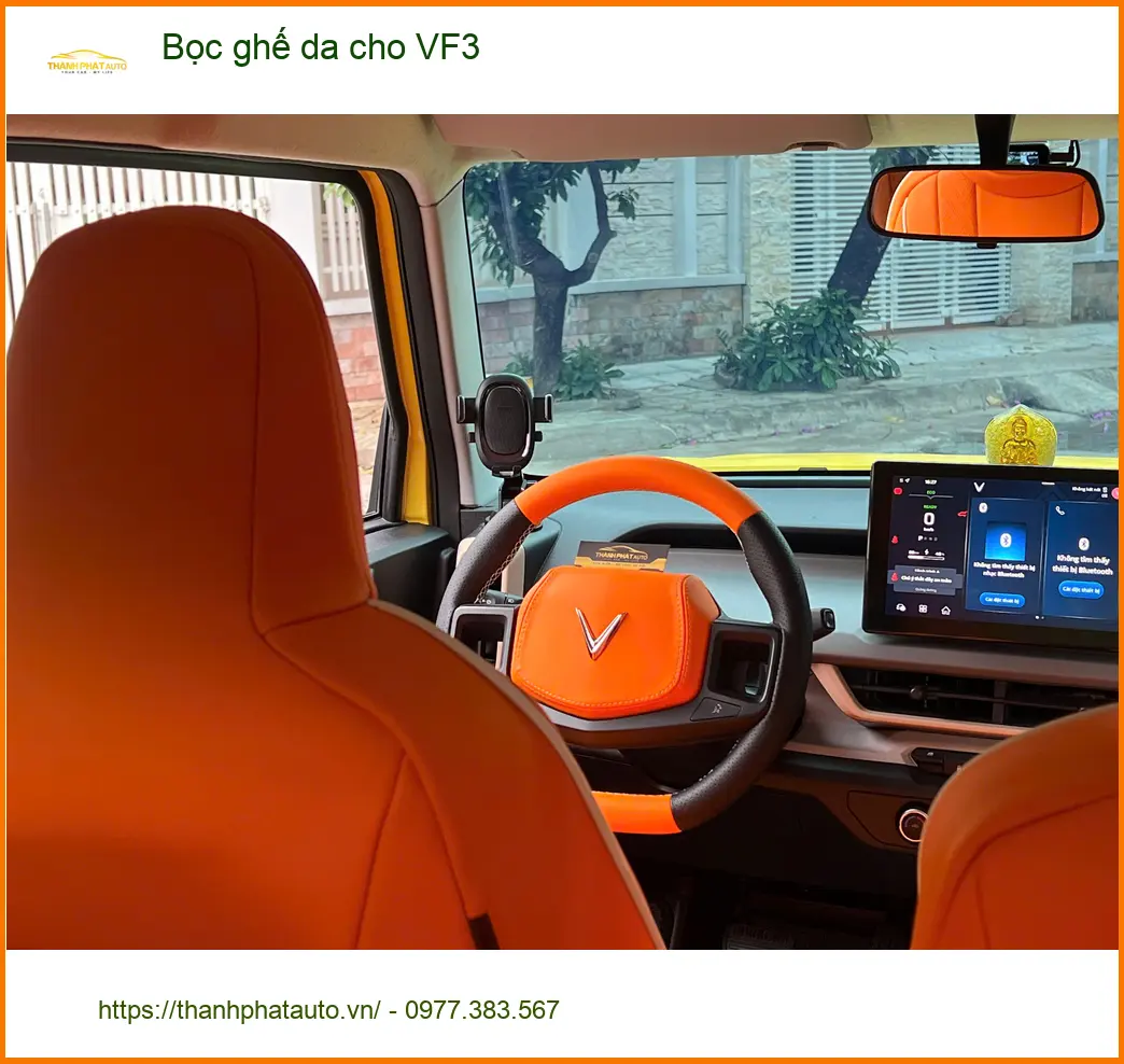 Anh Minh bọc ghế da cho VinFast VF3 Quận Tân Bình để nâng tầm nội thất và dễ vệ sinh hơn