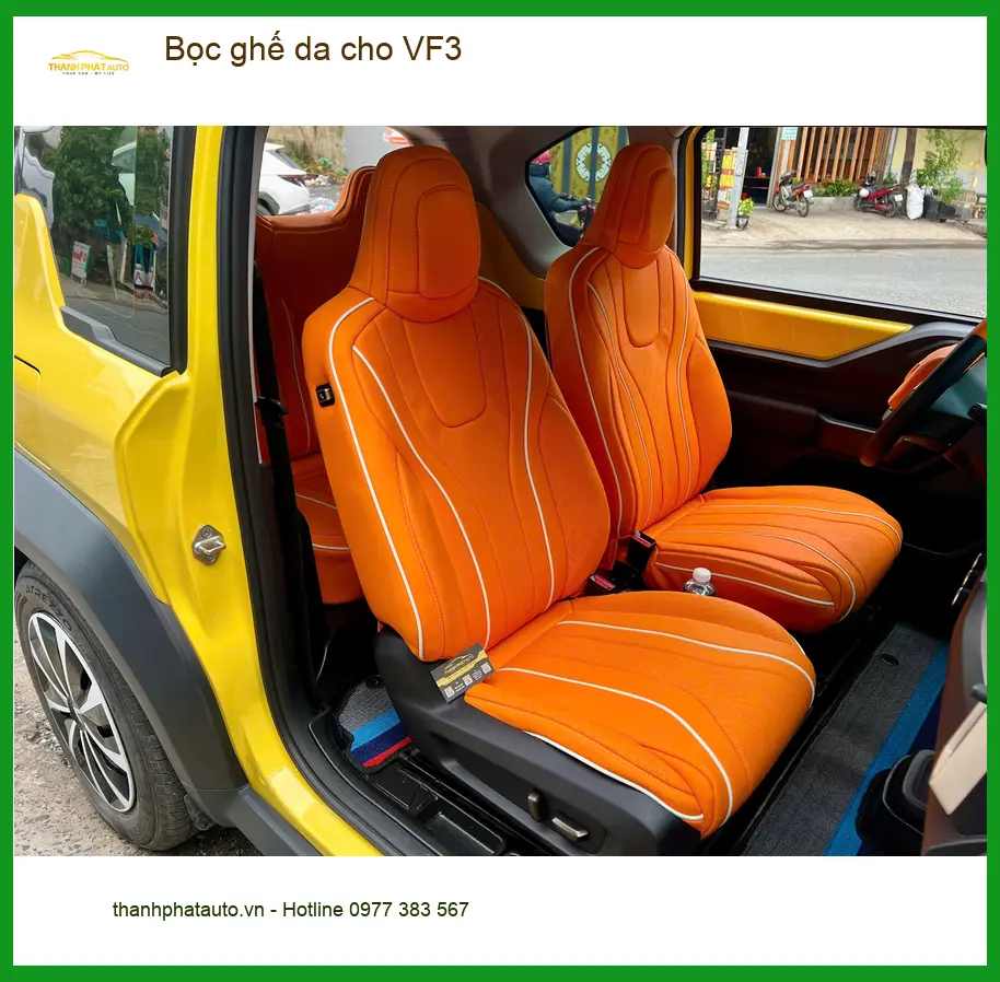 Anh Minh bọc ghế da cho VinFast VF3 Quận Tân Bình để nâng tầm nội thất và dễ vệ sinh hơn ảnh thực tế 2