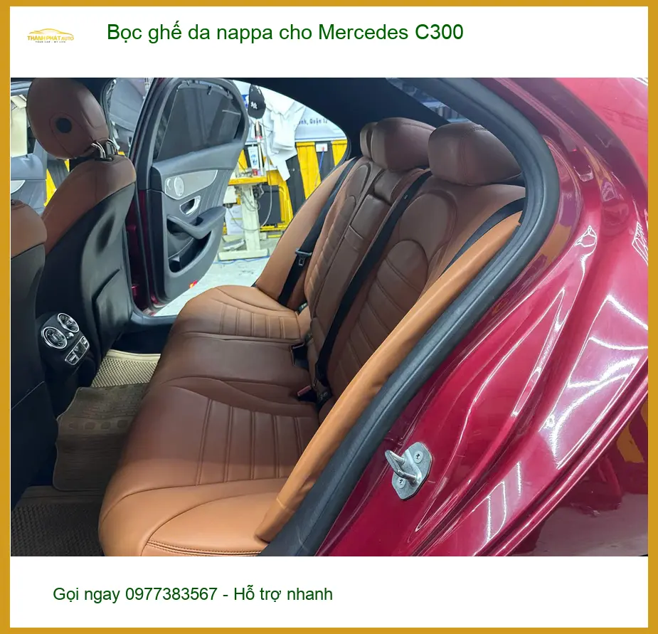 Anh Bách bọc ghế da Nappa cho Mercedes C300 tại Hóc Môn để khoang xe thêm sang trọng và bền đẹp ảnh thực tế 2