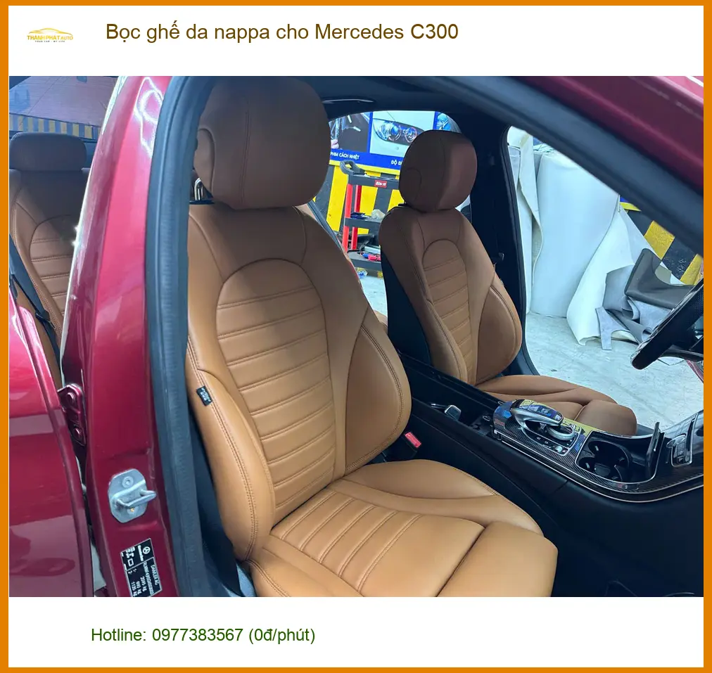 Anh Bách bọc ghế da Nappa cho Mercedes C300 tại Hóc Môn để khoang xe thêm sang trọng và bền đẹp ảnh thực tế 3