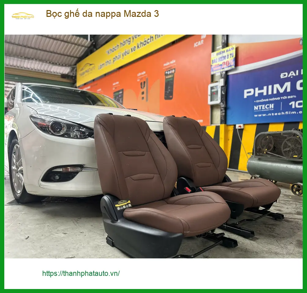 Anh Tùng bọc ghế da Nappa Mazda 3 tại Quận 2 nâng tầm nội thất xe ảnh thực tế 3