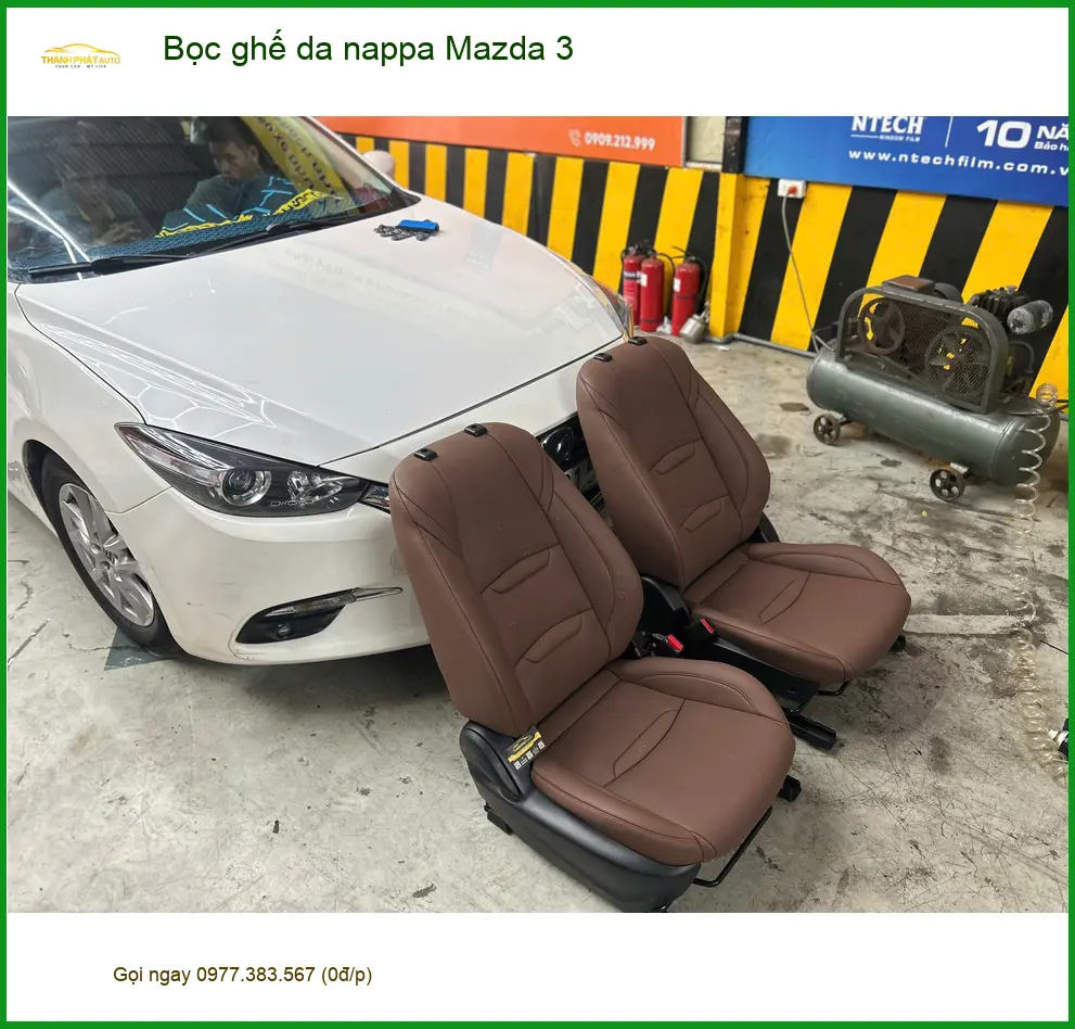 Anh Tùng bọc ghế da Nappa Mazda 3 tại Quận 2 nâng tầm nội thất xe ảnh thực tế 4