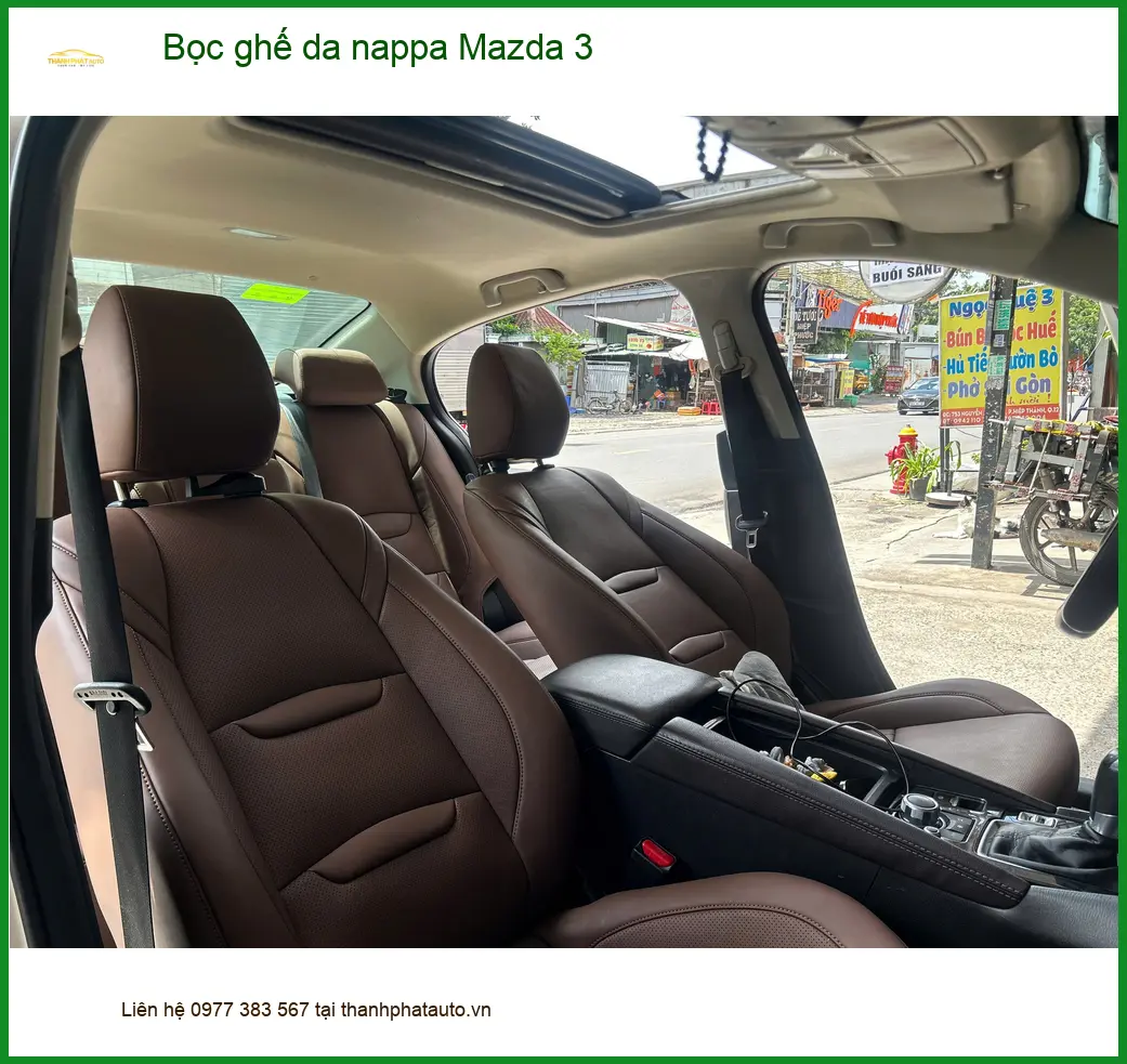 Chú Hùng Cường bọc ghế da Nappa Mazda 3 Quận 12 để nội thất sang trọng hơn ảnh thực tế 5