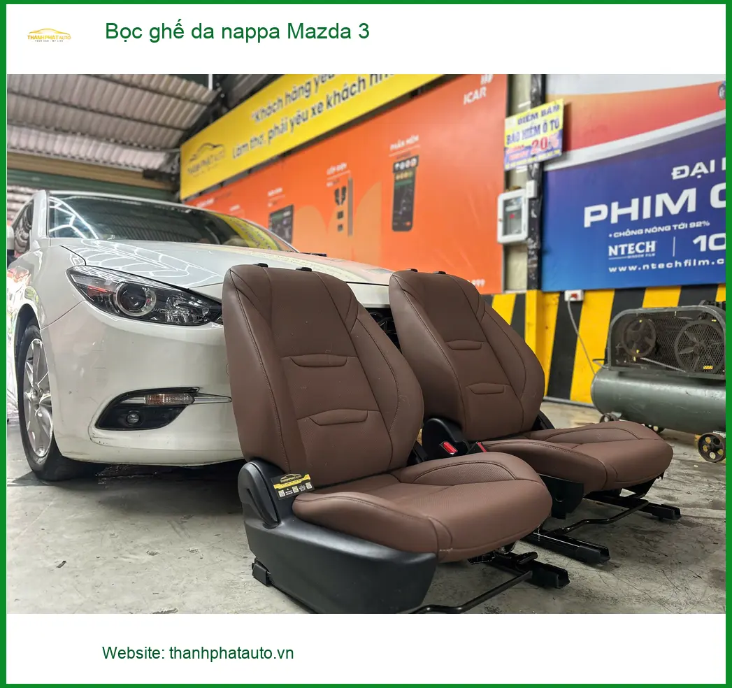 Anh Minh Hưng bọc ghế da Nappa Mazda 3 tại Quận Thủ Đức để nâng tầm nội thất xe ảnh thực tế 3
