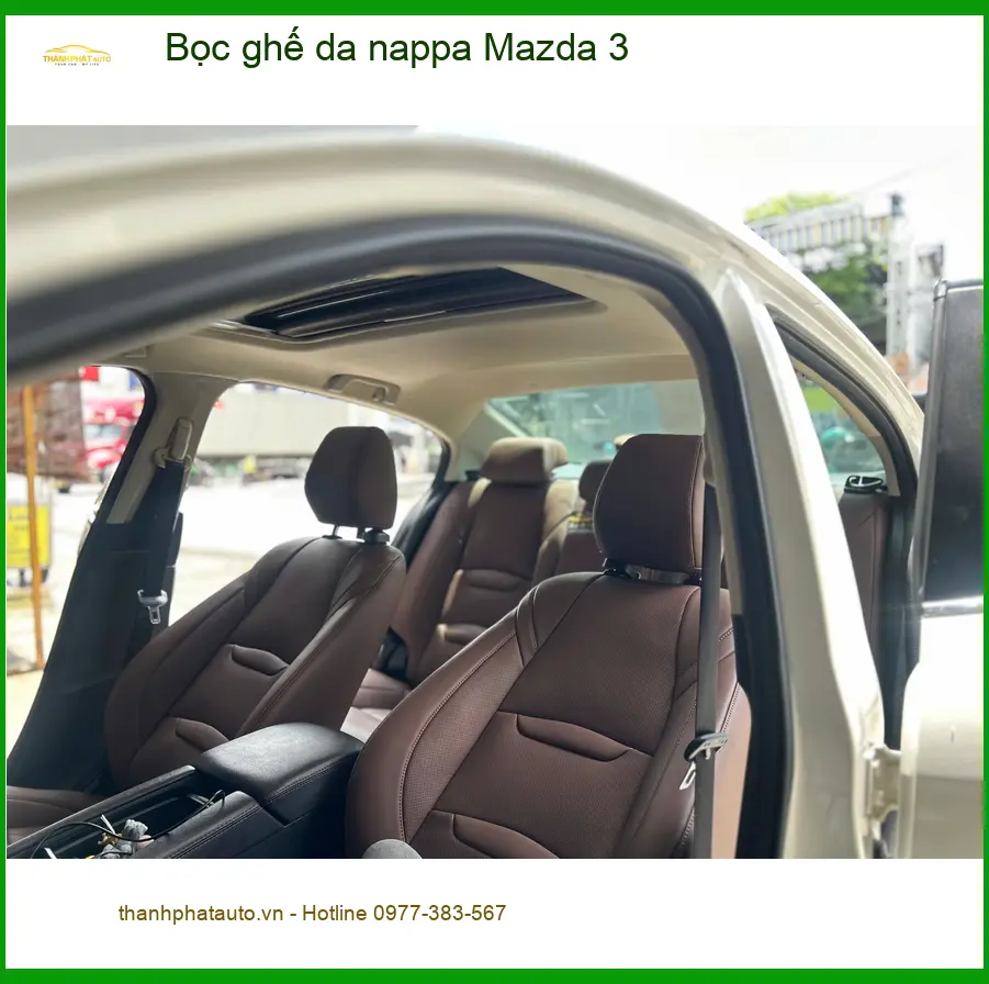 Anh Minh Hưng bọc ghế da Nappa Mazda 3 tại Quận Thủ Đức để nâng tầm nội thất xe ảnh thực tế 5
