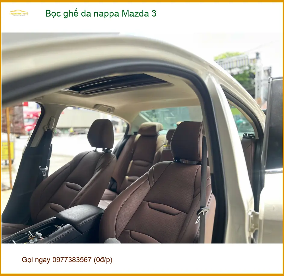 Anh Lâm bọc ghế da Nappa Mazda 3 tại Gò Vấp cho nội thất sang trọng